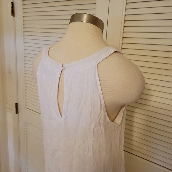 mille gabrielle White Grommet Detail Sleeveless Handkerchief Hem Slip Dress L - Picture 5 of 7